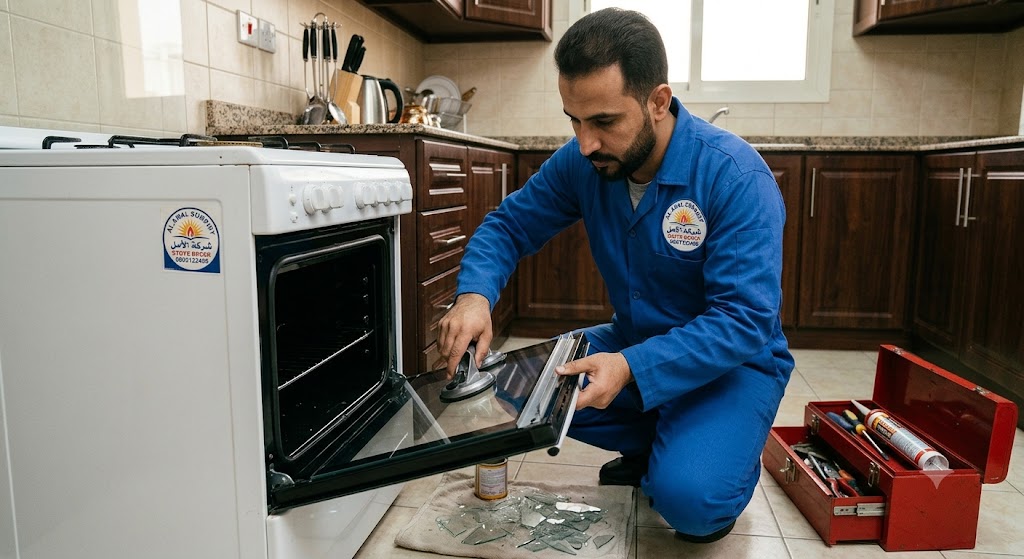 تغيير زجاج باب البوتاجاز